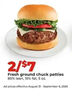 Hy-Vee Fresh ground chuck patties offer