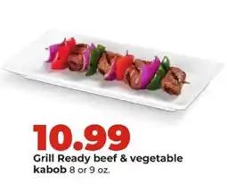 Hy-Vee Grill Ready beef & vegetable kabob offer