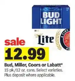 Meijer Bud, Miller, Coors or Labatt offer