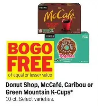 Meijer Donut Shop, McCafé, Caribou or Green Mountain K-Cups offer