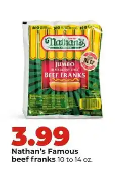 Hy-Vee Nathan's Famous beef franks offer