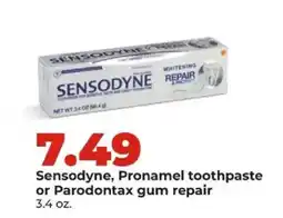 Hy-Vee Sensodyne, Pronamel toothpaste or Parodontax gum repair offer