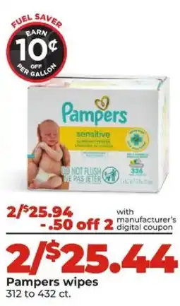 Hy-Vee Pampers wipes offer