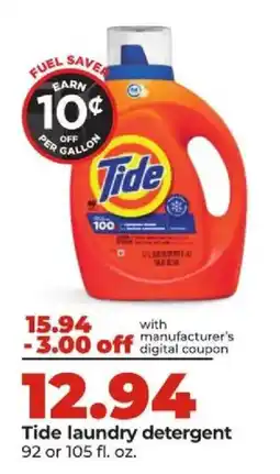 Hy-Vee Tide laundry detergent offer