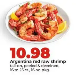 Hy-Vee Argentina red raw shrimp offer