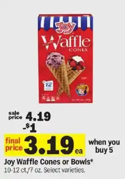Meijer Joy Waffle Cones or Bowls offer