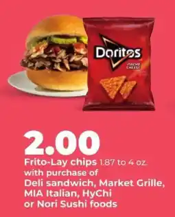 Hy-Vee Doritos nacho cheese chips offer