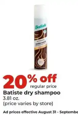 Hy-Vee Batiste dry shampoo offer