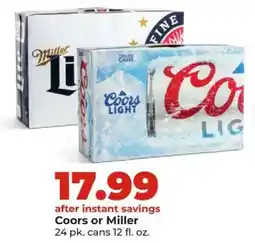 Hy-Vee Coors or Miller offer