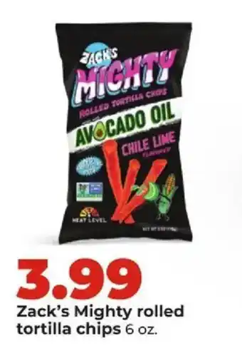 Hy-Vee Zack's Mighty rolled tortilla chips offer