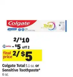 Meijer Colgate Total Toothpaste offer