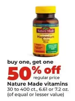 Hy-Vee Nature Made vitamins offer