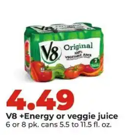Hy-Vee V8 original veggie juice offer