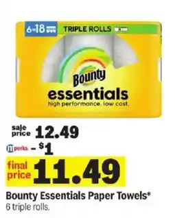 Meijer Bounty Essentials Paper Towels offer