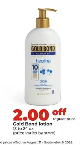 Hy-Vee Gold Bond lotion offer