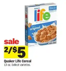 Meijer Quaker Life Cereal offer