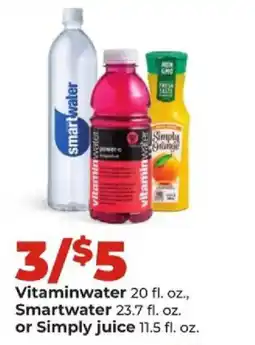 Hy-Vee Vitaminwater, Smartwater or Simply juice offer