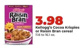Hy-Vee Kellogg's cocoa krispies or raisin bran cereal offer
