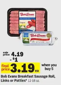 Meijer Bob Evans Breakfast Sausage Roll offer