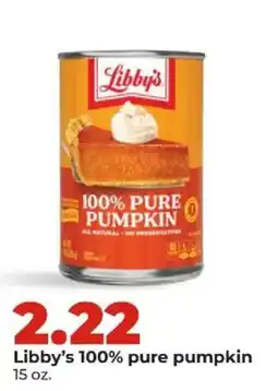 Hy-Vee Libby's 100% pure pumpkin offer