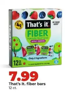 Hy-Vee That's it. fiber bars offer