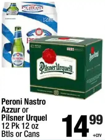 Peroni Nastro Azzur or Pilsner Urquell