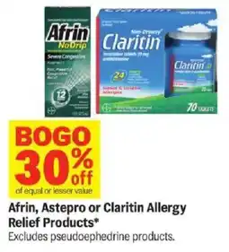 Meijer Afrin, Astepro or Claritin Allergy Relief Products offer