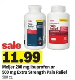 Meijer Meijer 200 mg Ibuprofen or 500 mg Extra Strength Pain Relief offer