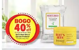 Meijer Burt's Bees Skin or Lip Care Products offer