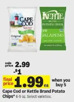 Meijer Cape Cod or Kettle Brand Potato Chips offer