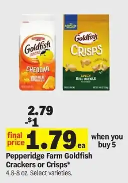 Meijer Pepperidge Farm Goldfish Crackers or Crisps offer