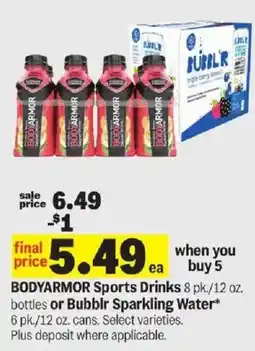 Meijer Bodyarmor sports drinks or bubb lr sparkling water offer
