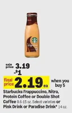 Meijer Starbucks Frappuccino, Nitro, Protein Coffee or Double Shot Coffee offer