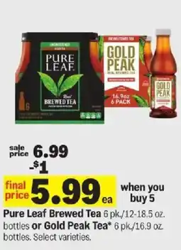 Meijer Pure Leaf Brewed Tea or Gold Peak Tea offer