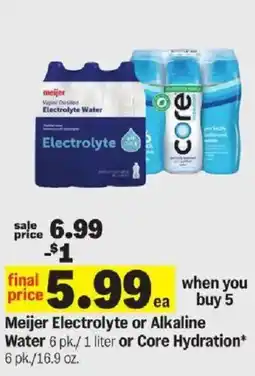 Meijer Meijer Electrolyte or Alkaline Water or Core Hydration offer