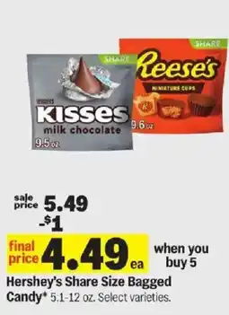 Meijer Hershey's Share Size Bagged Candy offer