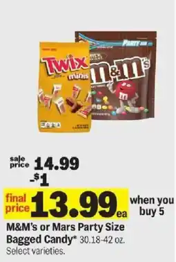 Meijer M&M's or Mars Party Size Bagged Candy offer