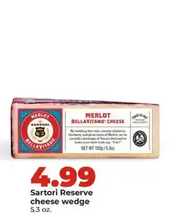 Hy-Vee Sartori Reserve cheese wedge offer
