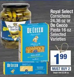 Super King Markets Royal Select Cornichons or De Cecco Pasta offer