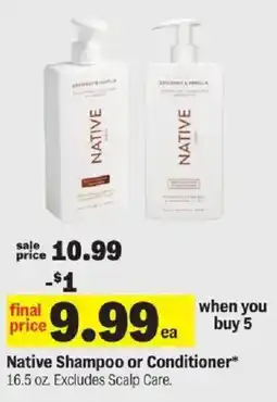 Meijer Native Shampoo or Conditioner offer