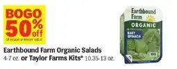 Meijer Earthbound Farm Organic Salads or Taylor Farms Kits offer