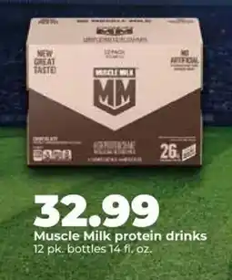 Hy-Vee Muscle Milk protein drinks offer