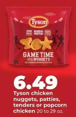 Hy-Vee Tyson chicken nuggets, patties, tenders or popcorn chicken offer