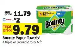 Meijer Bounty paper towels offer