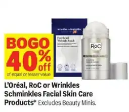 Meijer L'Oréal, RoC or Wrinkles Schminkles Facial Skin Care Products offer