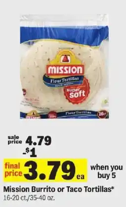 Meijer Mission Burrito or Taco Tortillas offer