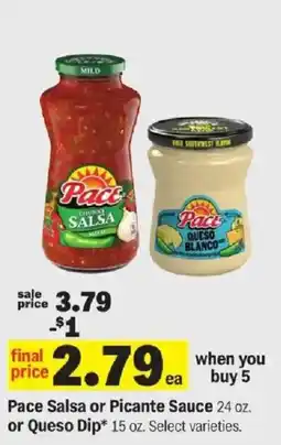 Meijer Pace Salsa or Picante Sauce or Queso Dip offer