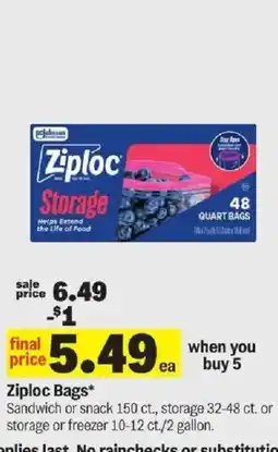 Meijer Ziploc Bags offer