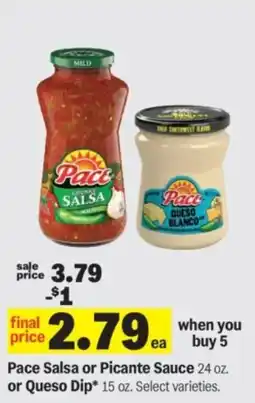 Meijer Pace Salsa or Picante Sauce or Queso Dip offer