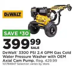 Mills Fleet Farm DeWalt 3300 Psi 2.4 Gpm Gas Cold Water Pressure Washer With Oem Axial Cam Pump offer
